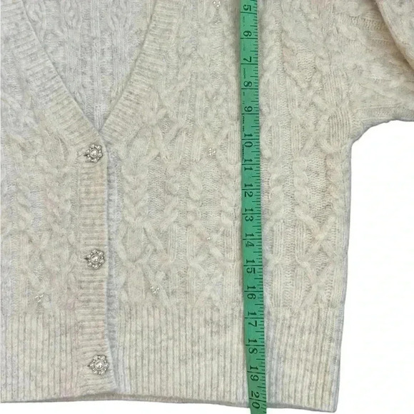 KUT from the Kloth Petra Pearl Button Cropped Cardigan Women’s Medium Classic Ch - Picture 6 of 13